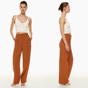 Wilfred effortless pants in terracotta rust color crepette